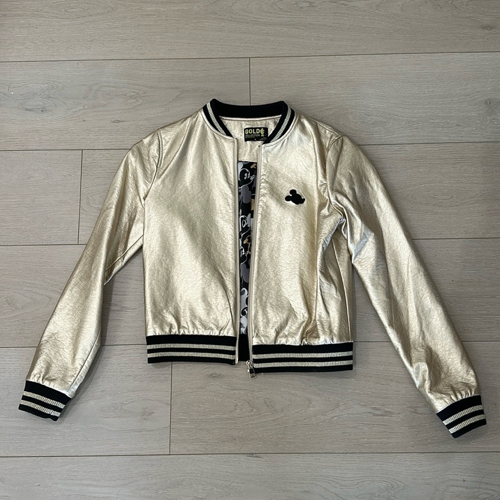 Disney gold Mickey collection bomber jacket